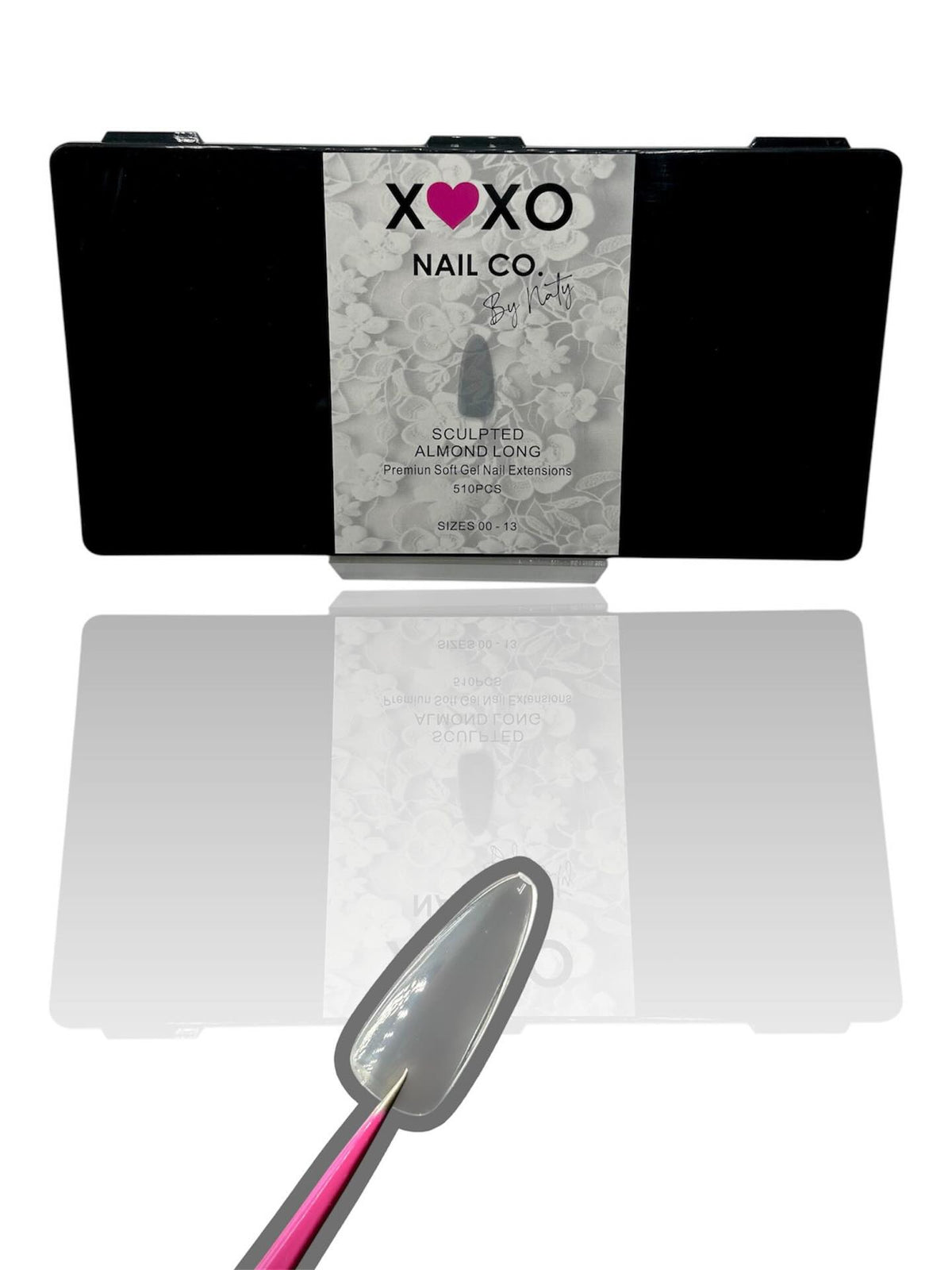 XOXO Sculpted Almond Long Soft Gel Tips