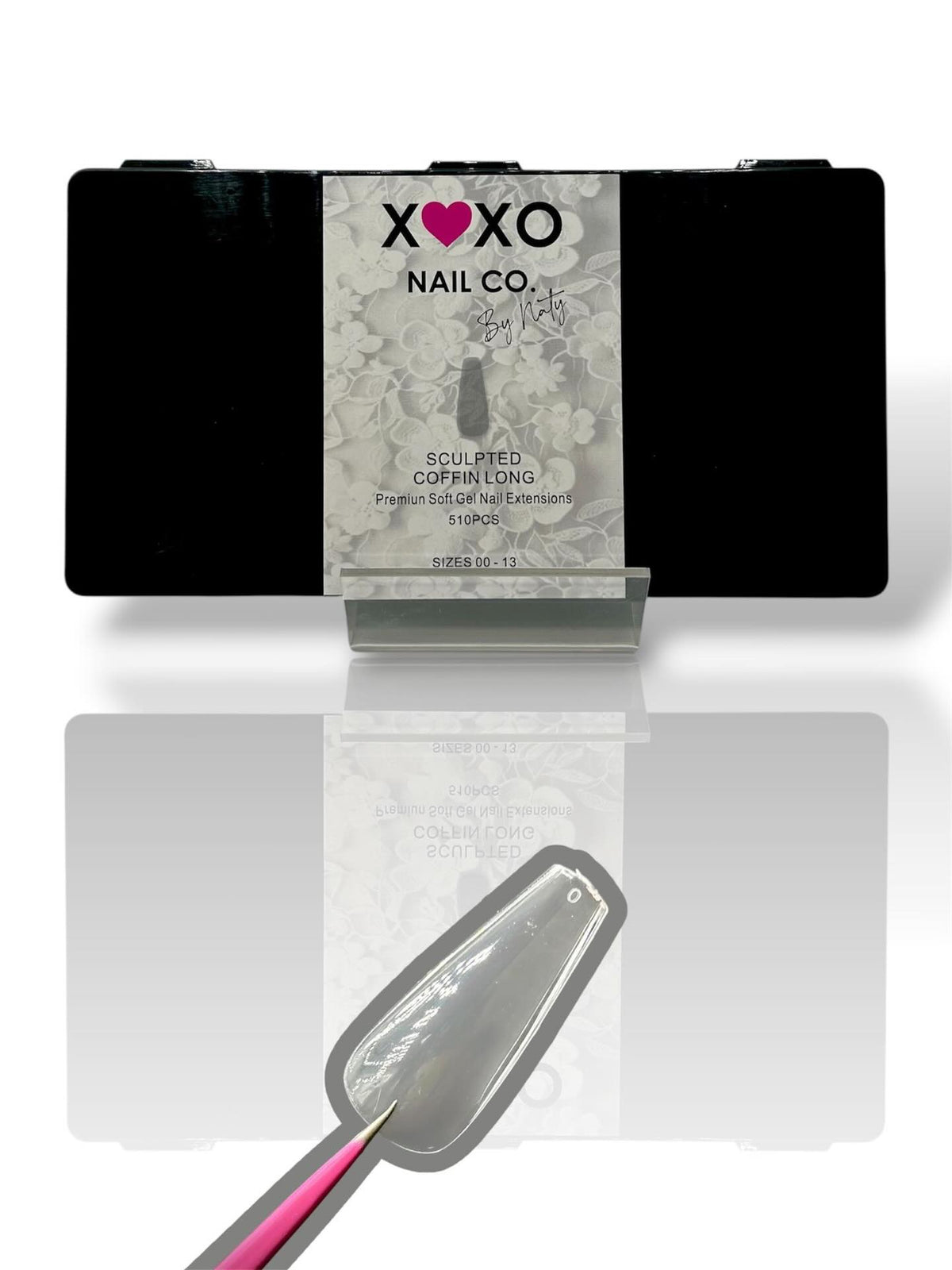 XOXO Sculpted Coffin Long Soft Gel Tips