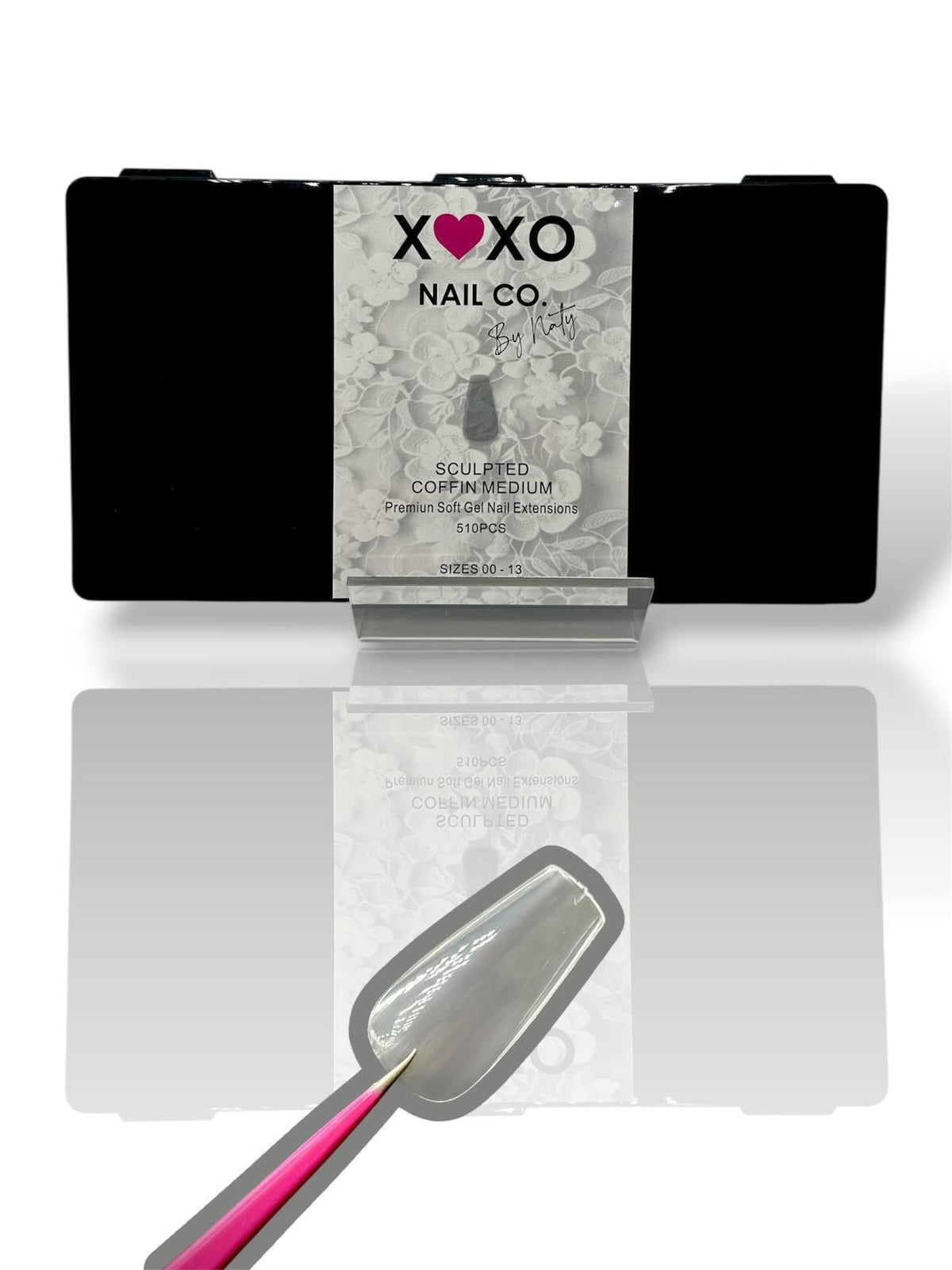 XOXO Sculpted Coffin Medium Soft Gel Tips